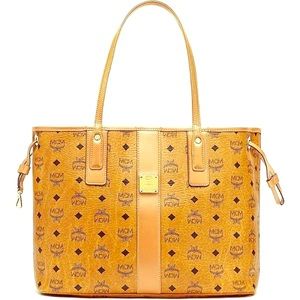 New MCM Liz Reversible Medium Visetos Tote Bag